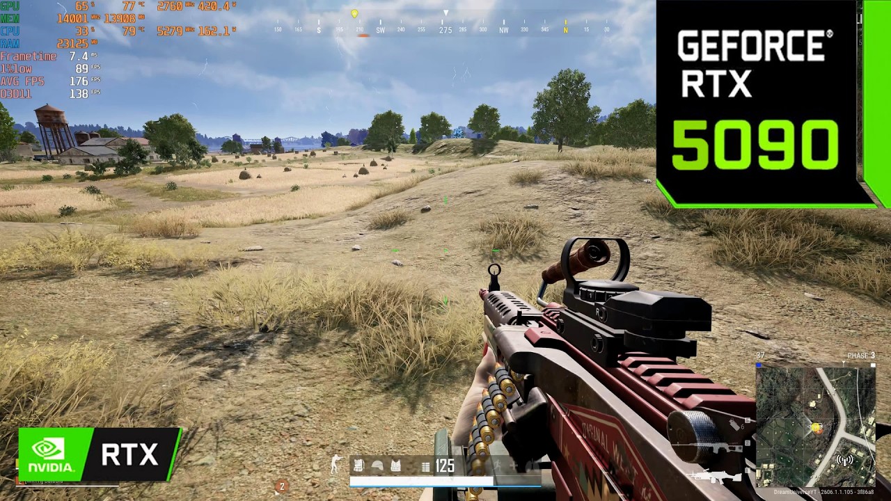 PUBG 4K Max Settings: RTX 5090 - i9 14900K - 128GB RAM | Erangel - M249 & Dragunov Gameplay