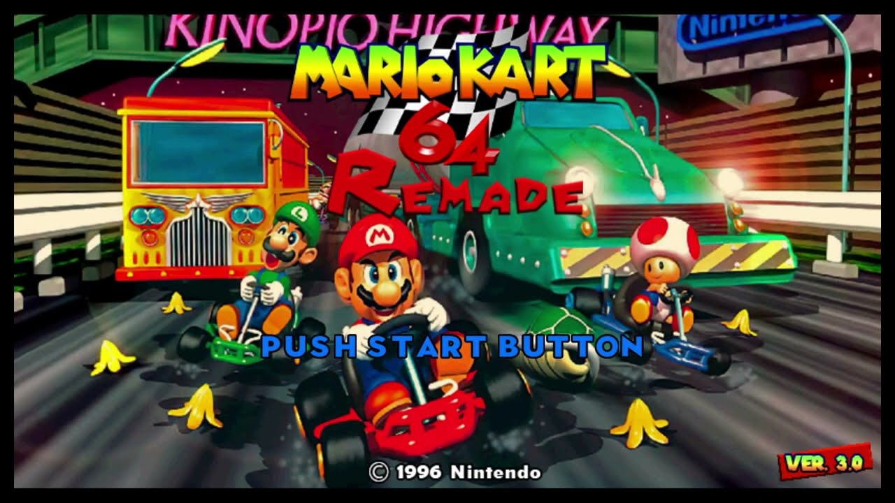 Mario Kart 64 Remade 4-Player Gameplay