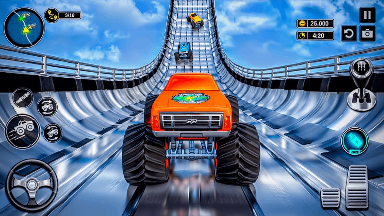 Monster Truck Sky Ramp Impossible Track