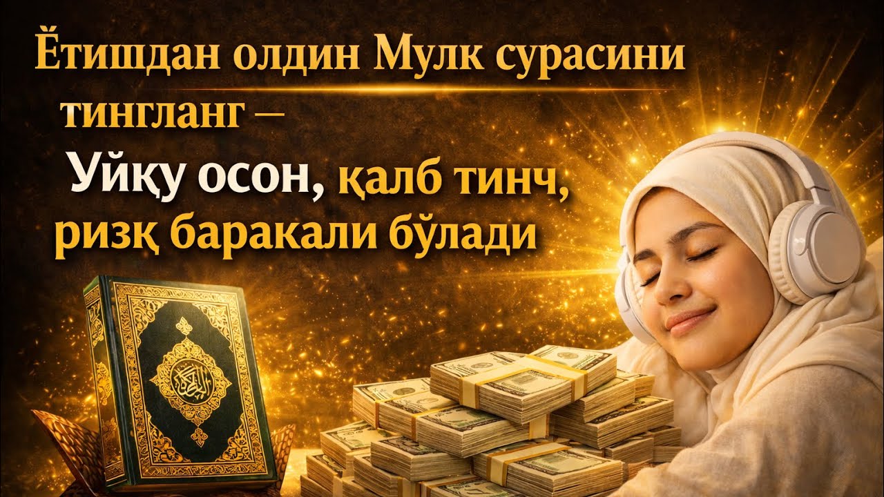 Мулк сураси мўъжизаси – Уйқу тез келади, ҳаёт нурланади, ризқ зиёда бўлади