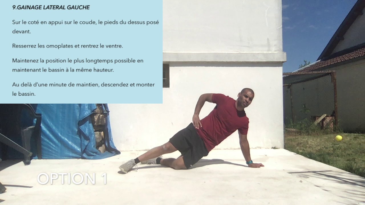 vidéo gainage latéral musculation poids de corps