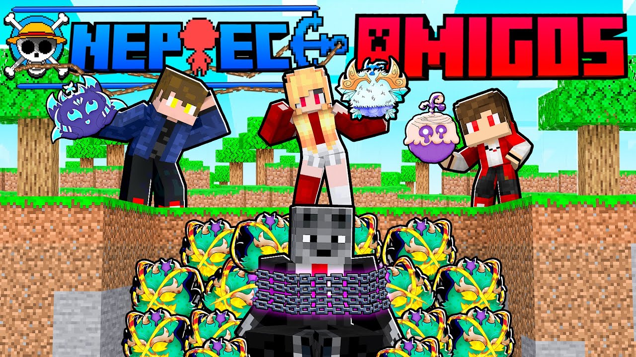 MEUS 3 AMIGOS EXCLUIRAM a DRAGON de ONE PIECE AMIGOS no MINECRAFT