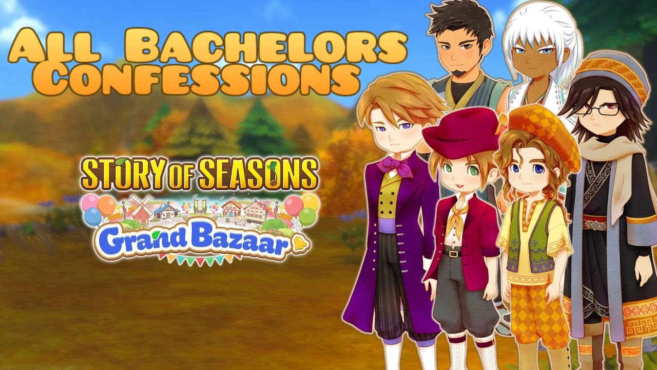 ALL BACHELORS 6-Heart Confession Events - Story of Seasons Grand Bazaar