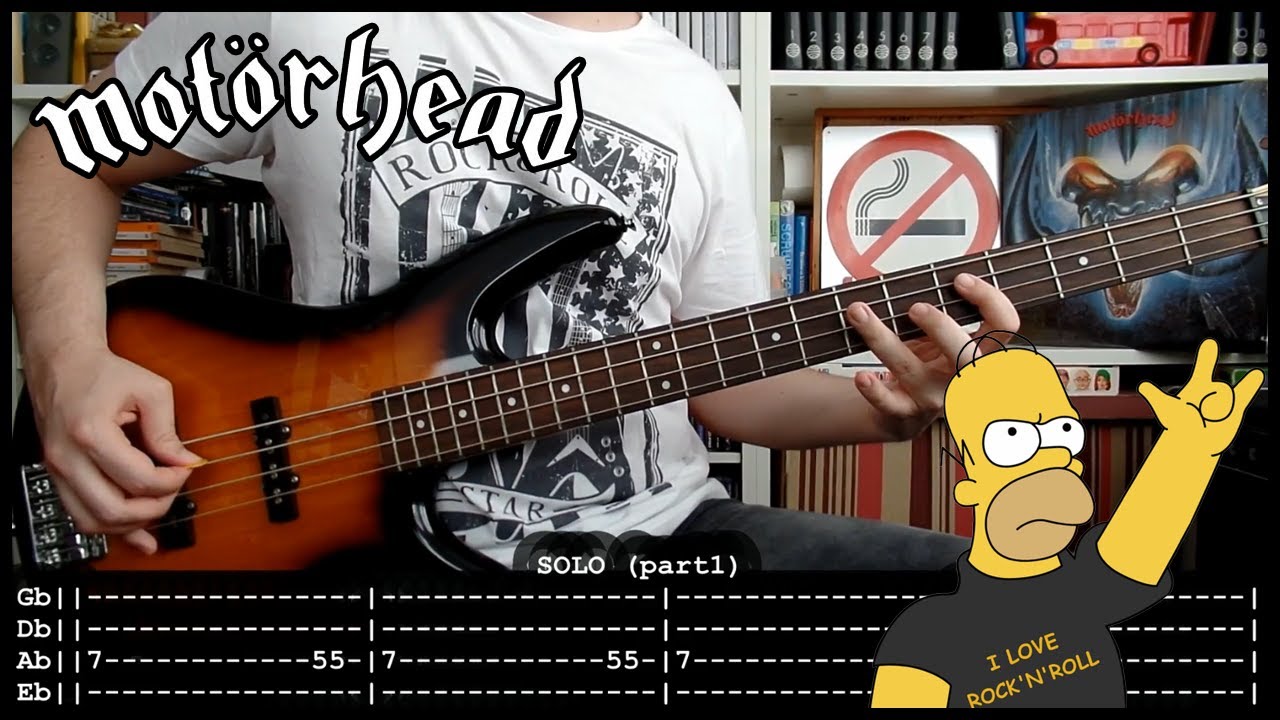 MOTÖRHEAD - Rock 'n' roll 🎸 (bass cover w/ Tabs & lyrics)