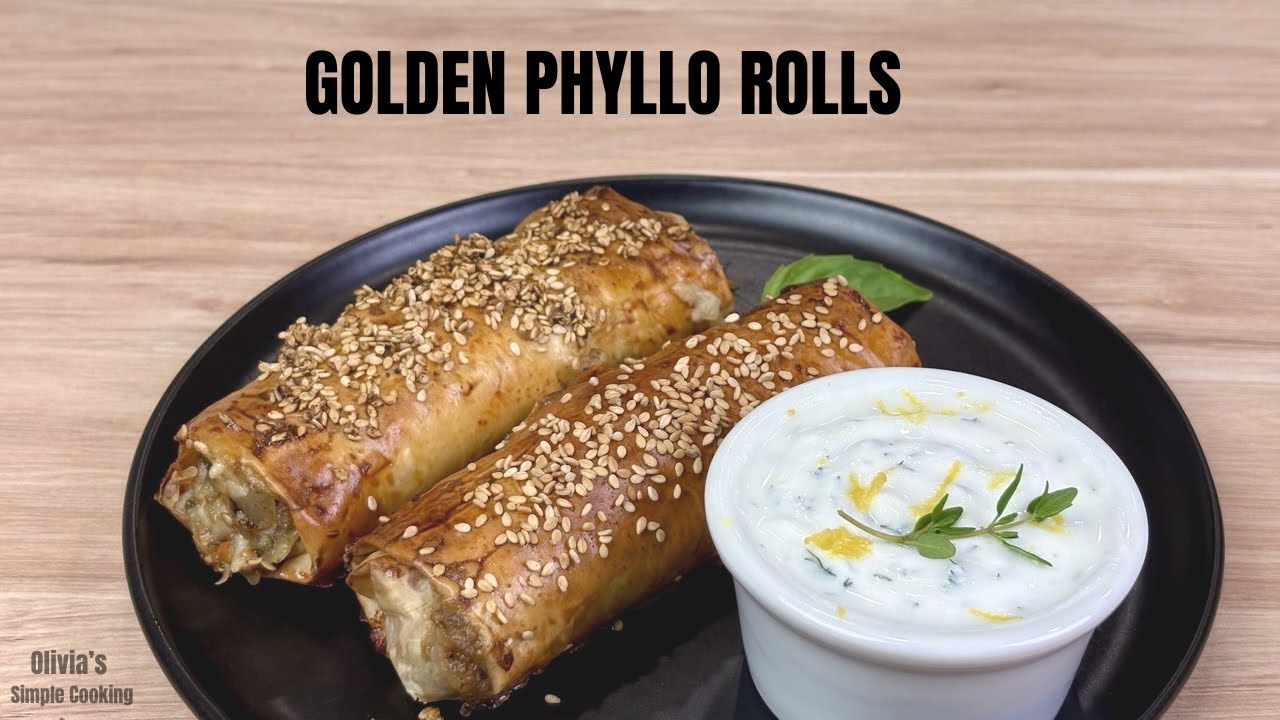 Crispy Eggplant & Mozzarella Phyllo Rolls 🍆🧀 | Mediterranean Vegetarian Recipe