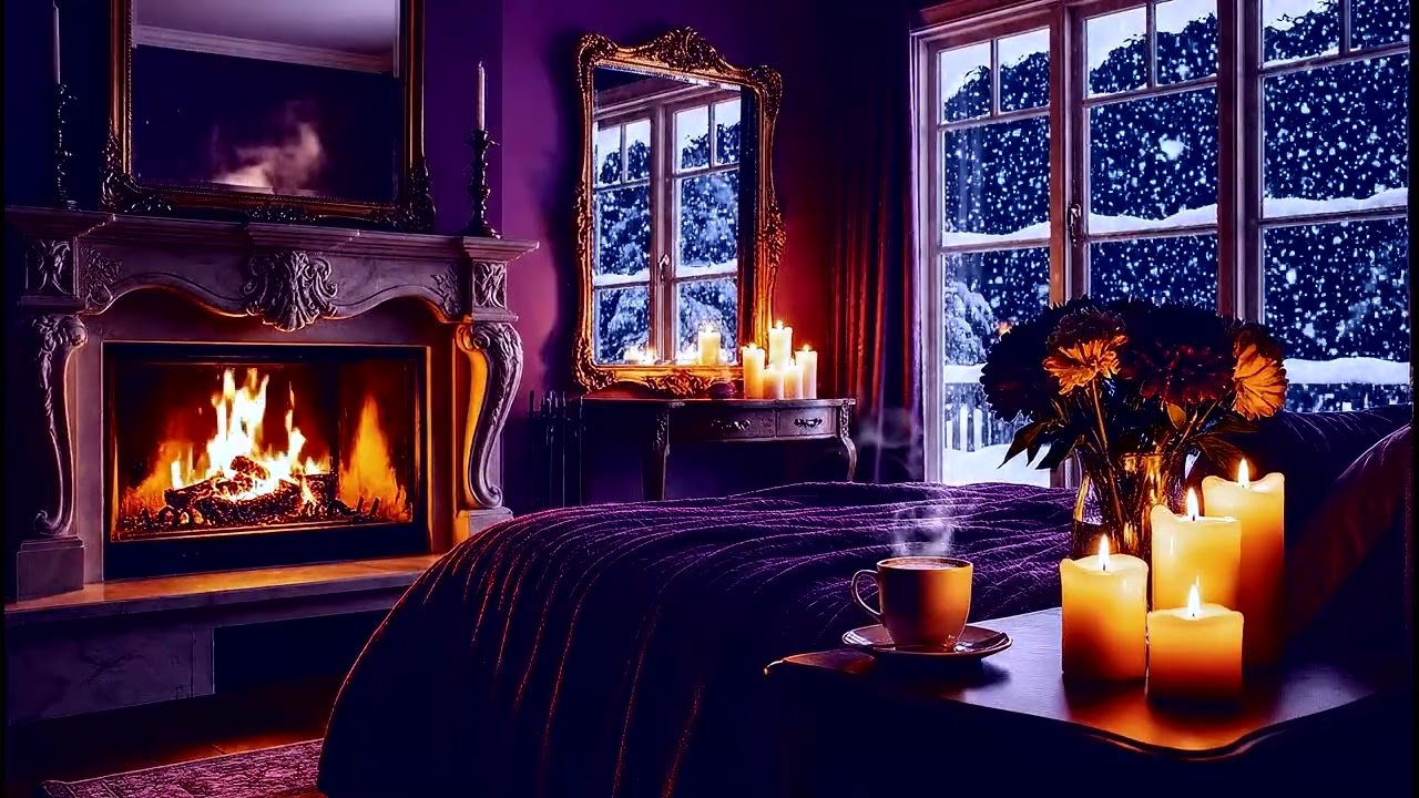 Deep Focus Ambience: Winter Forest Sounds, Fireplace & Instrumental Music