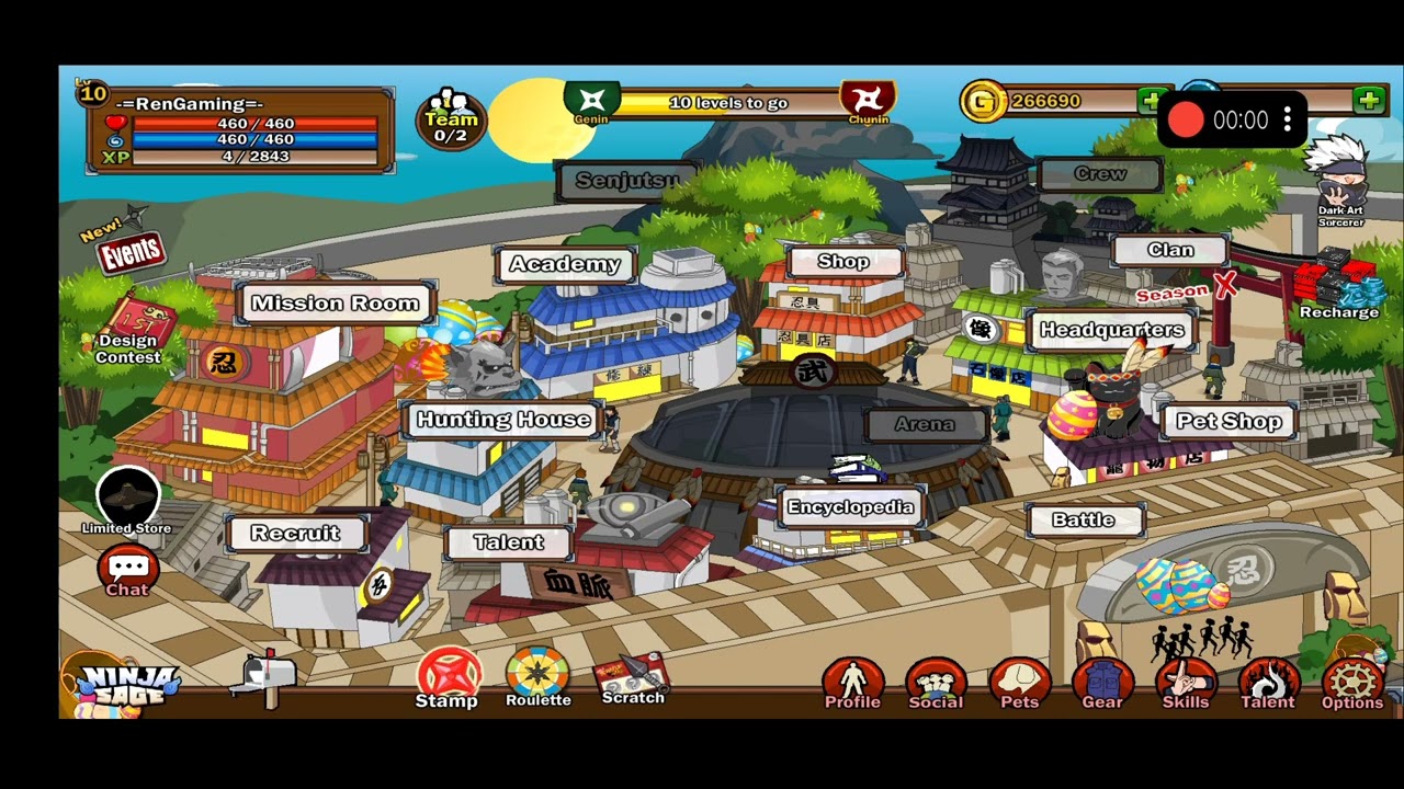 Ninja Sage -TUTORIAL CHEAT AUTO EXP MENGGUNAKAN APLIKASI TOUCH RECORDER