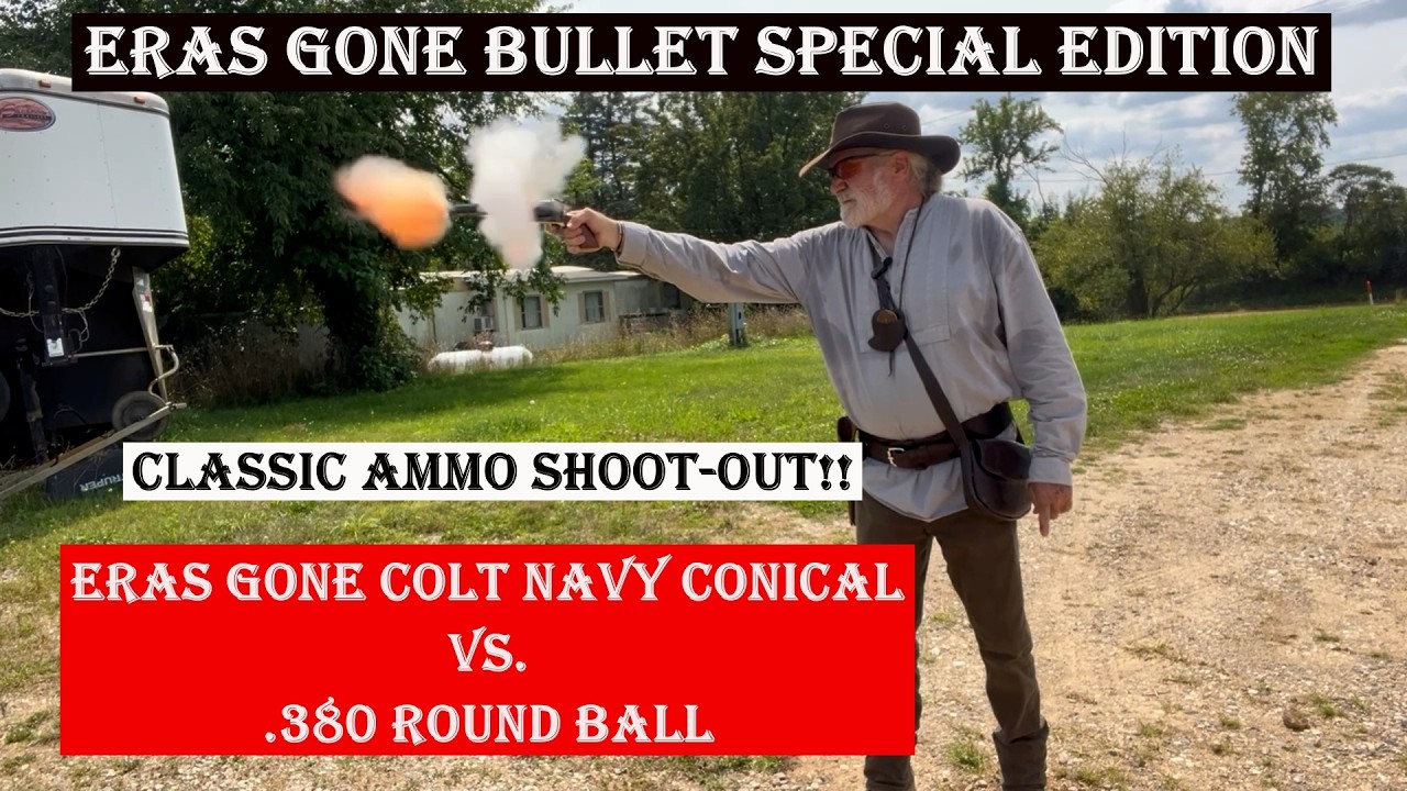 Authentic Ammo Shootout!  Eras Gone Colt Navy Conical vs. Round Ball!  Let's Compare!