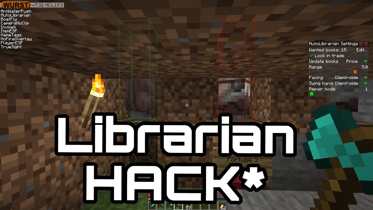 How to use Librarian Hack in Wurst Client