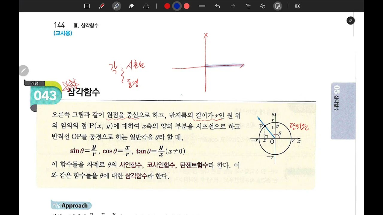 개념쎈 대수 14. 삼각함수