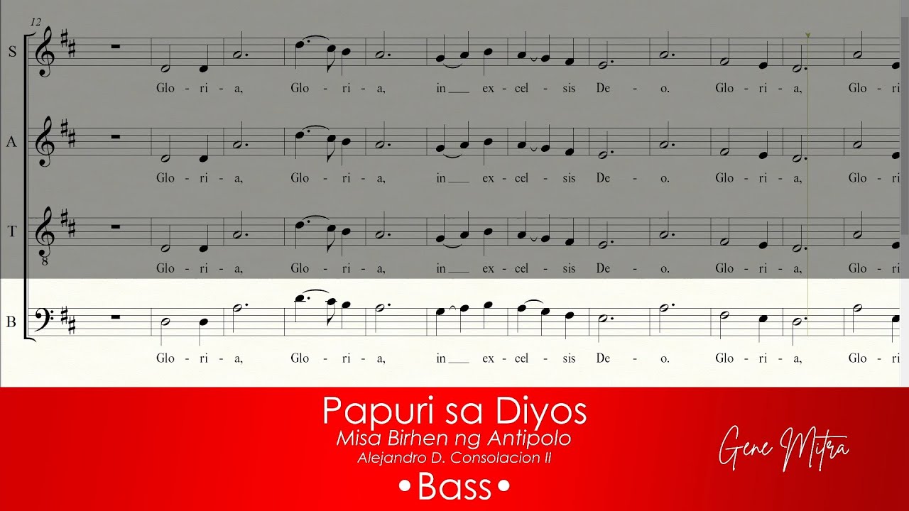 Gloria (Misa Birhen ng Antipolo) | Papuri sa Diyos • Bass Guide
