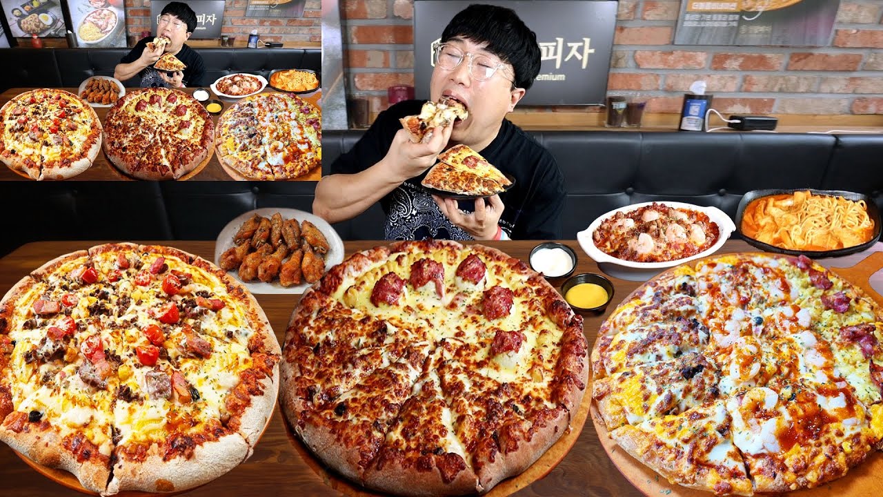 압도적 무게감의 토핑폭탄 피자!! 치즈파스타떡볶이 쉬림프오븐스파게티 냠냠!