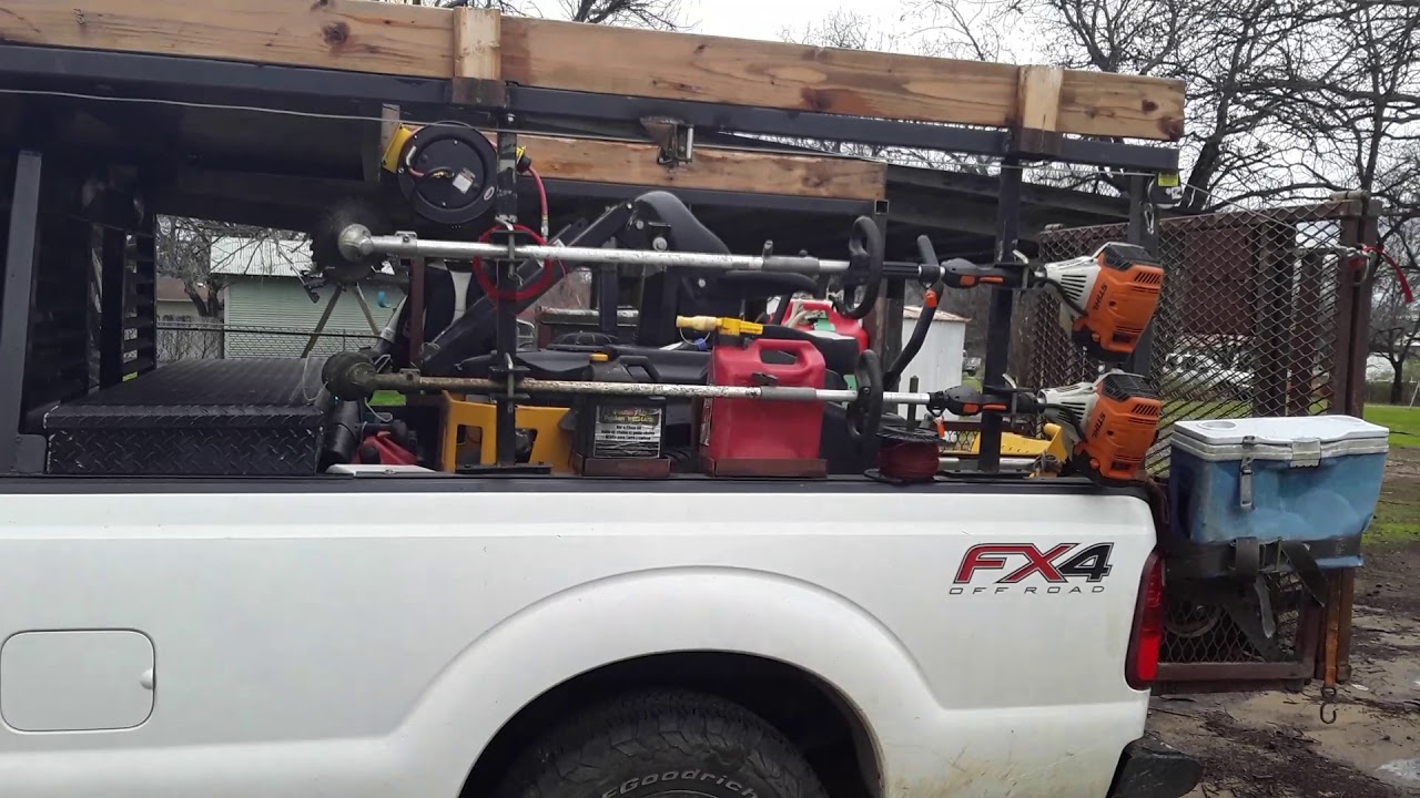 Mow and go truck with a 8 foot bed on top and I can still haul a trailer