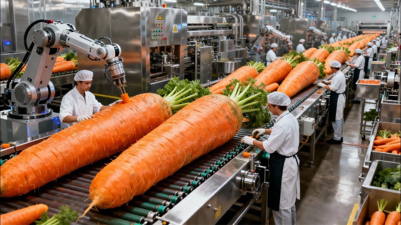 Inside a Modern Carrot Processing Plant: From Whole Carrots to Ready-to-Eat Snacks (Full Process)