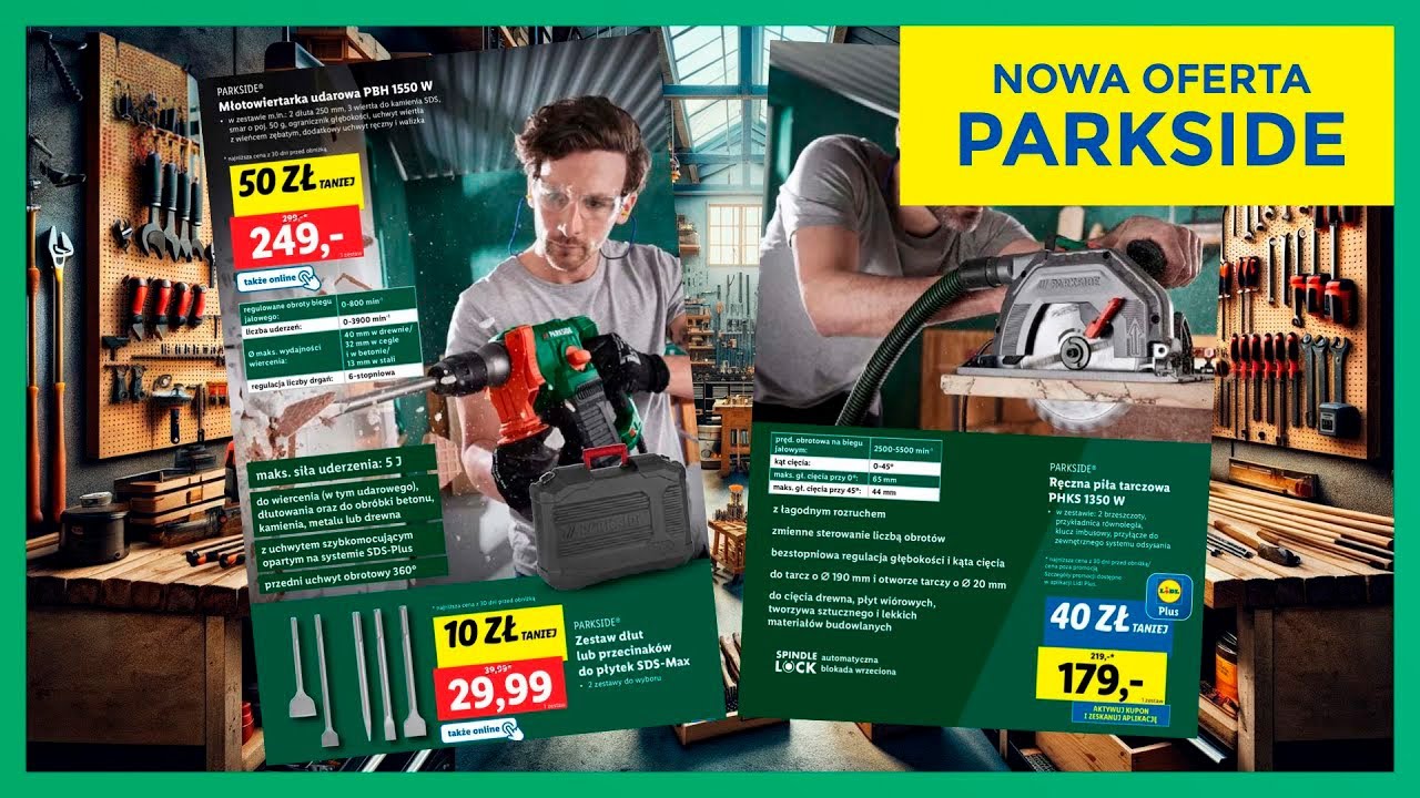 Najnowsza Oferta Parkside w Lidlu 2024! Wiertarko-wkrętarki, młotowiertarka, akcesoria!