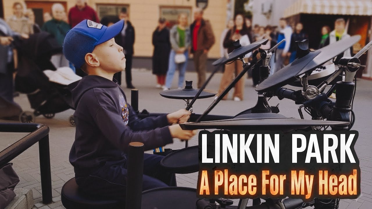 КОНЦЕРТ 7-летнего барабанщика НА УЛИЦЕ в Казани! LINKIN PARK - A place for my head! VadimVSDrums