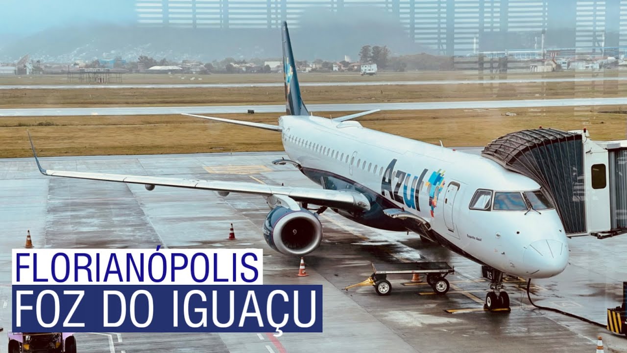 VOANDO DE FLORIANÓPOLIS (SC) PARA FOZ DO IGUAÇU (PR) COM A AZUL NO EMBRAER 195 - VOO DIRETO