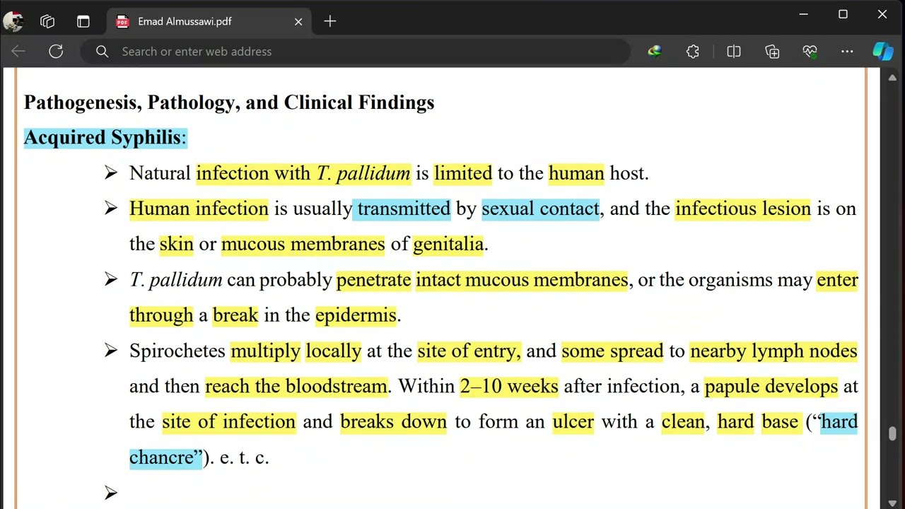 المحاضرة ال13 Spirochetes   ج2