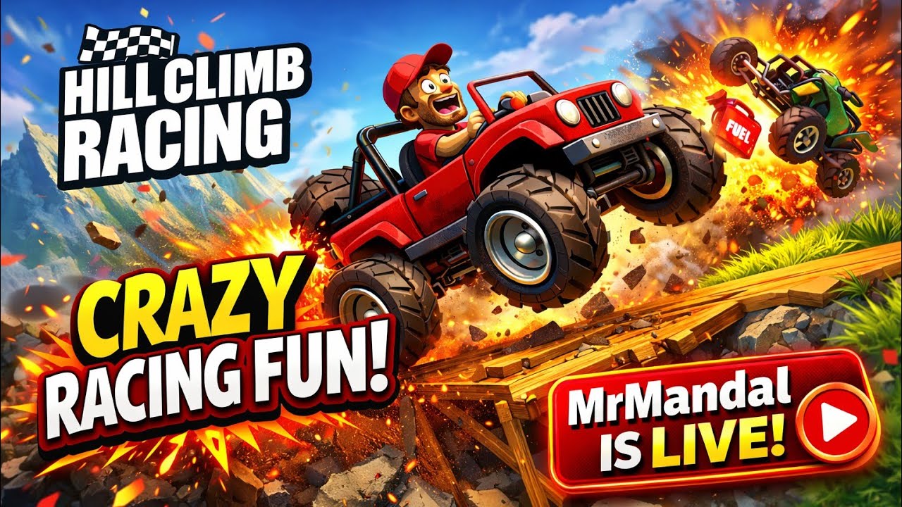 Crazy game Hill Climb Racing .s Racing Fun &Create New Record #mrmandal #hillclimbracing