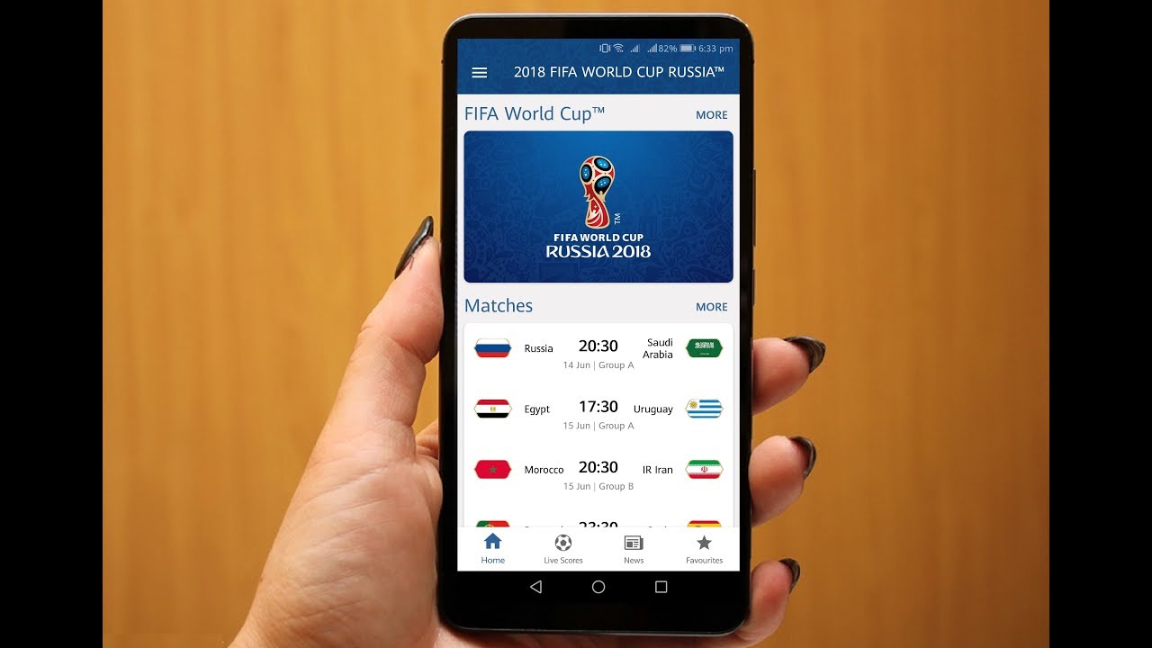 Live Fifa World Cup App  Live Match, Schedule, Points, News