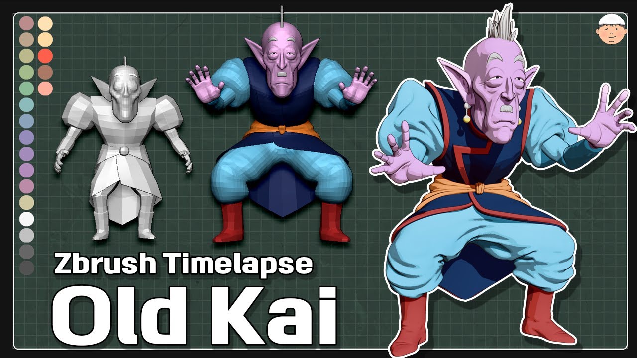 Zbrush Timelapse | Old Kai | 노계왕신 만들기 [ From DRAGON BALL ]