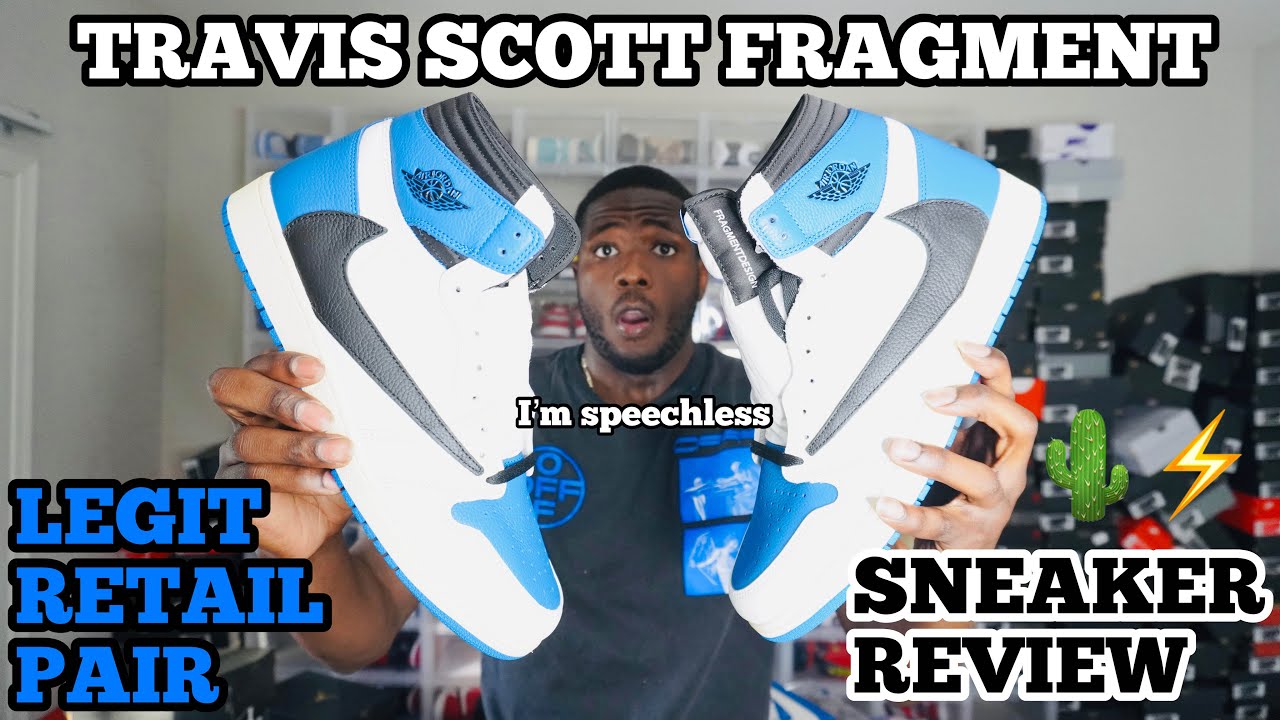 INSANE JORDAN 1 TRAVIS SCOTT X FRAGMENT SNEAKER REVIEW! THESE ARE CRAZY!!! RETAIL PAIR!