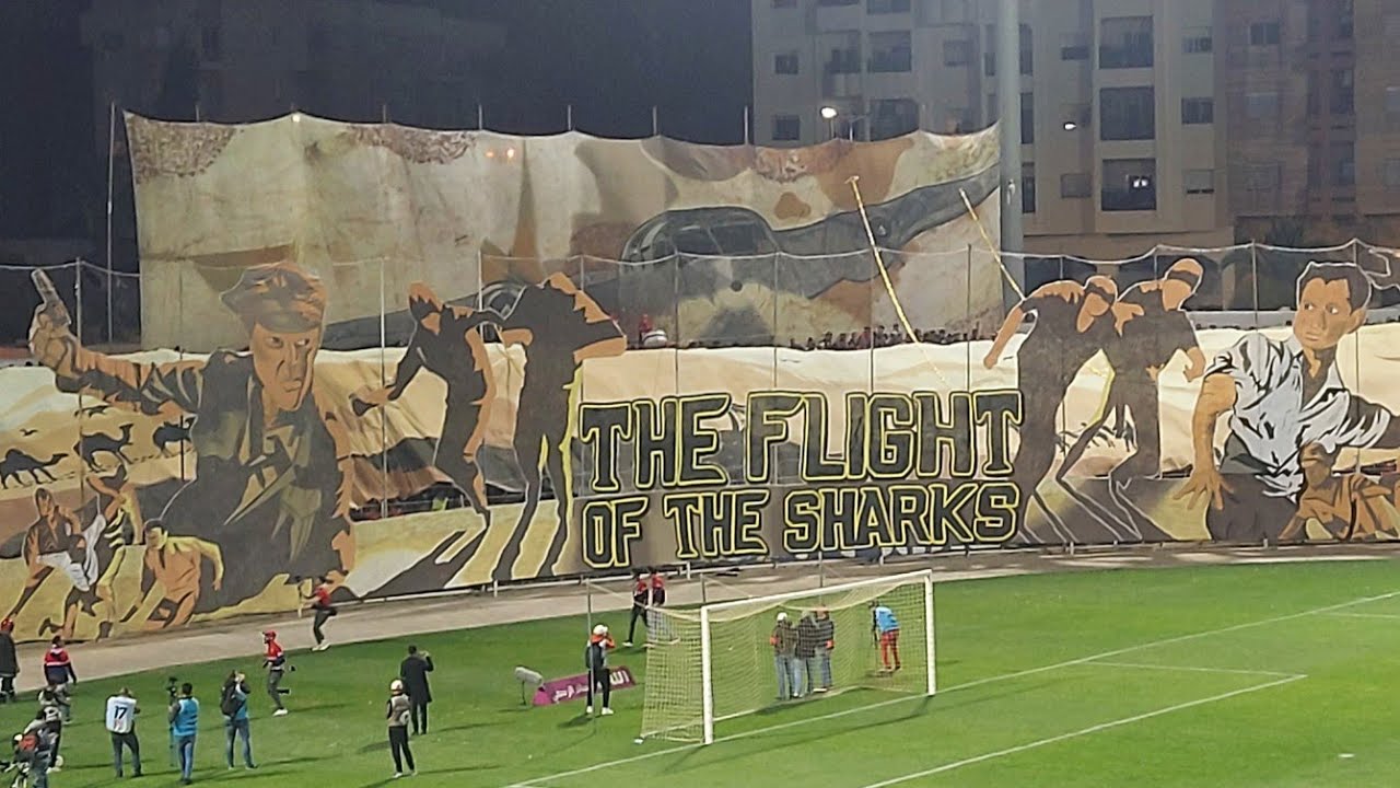 الشارك تبدع بتيفو رائع من ملعب المسيرة بآسفي ⚽️⚽️قبل المباراة النارية أمام الوداد البيضاوي🏆🏆