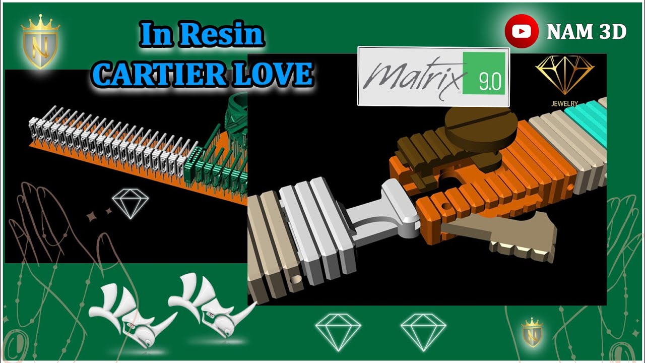 Mâm In Sáp  Bản Thiết Kế Lắc Cartier Love - Nam 3D