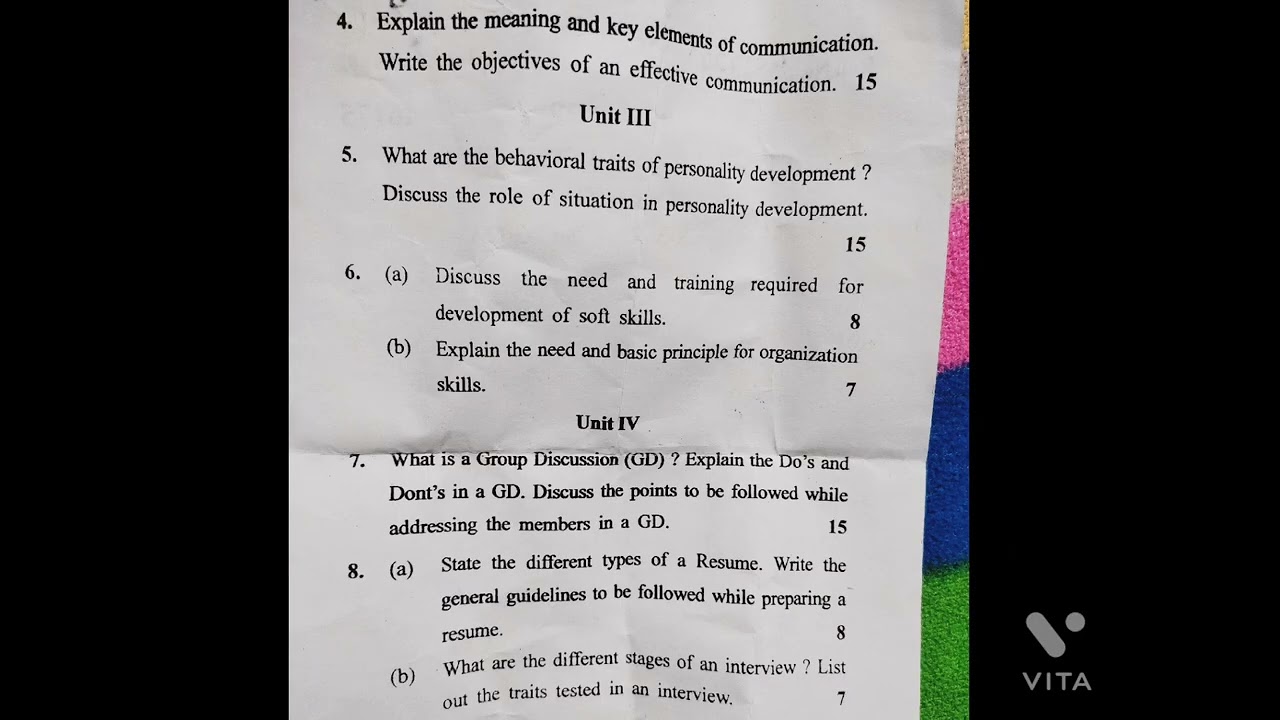 soft skills and interpersonal communication | 2022 exam paper |  6th sem | btech CSE #kurukshetra