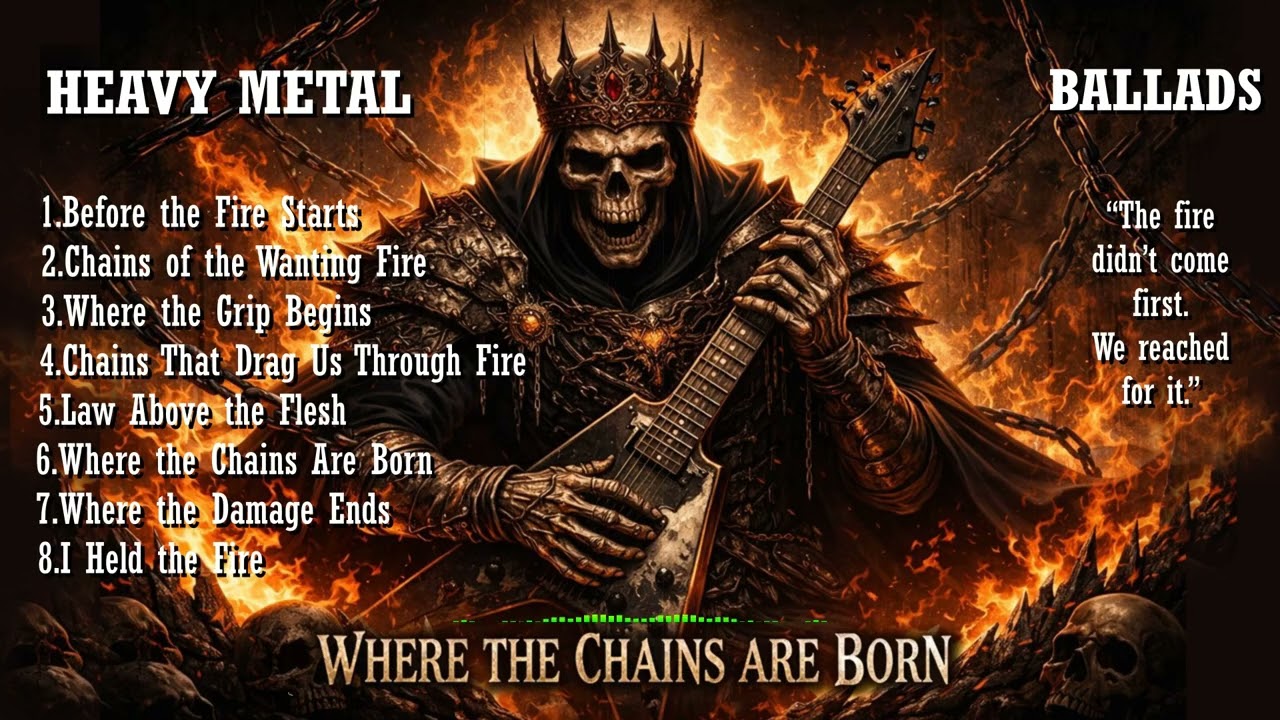 &ldquo;WHERE THE CHAINS ARE BORN&rdquo; , &ldquo;The fire didn&rsquo;t come first.We reached for it.&rdquo;  , # HeavyMetal