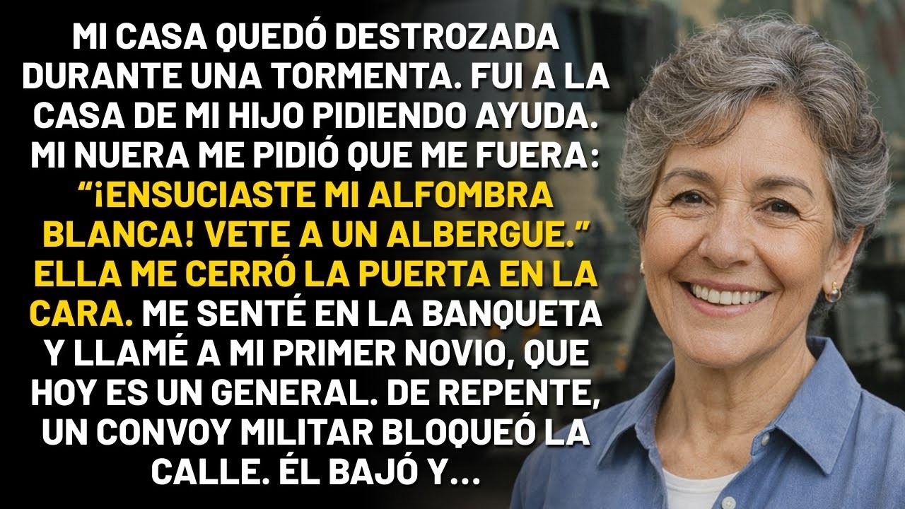 “¡Ensuciaste mi alfombra blanca!” Mi nuera me echó en plena noche. Un general me rescató…