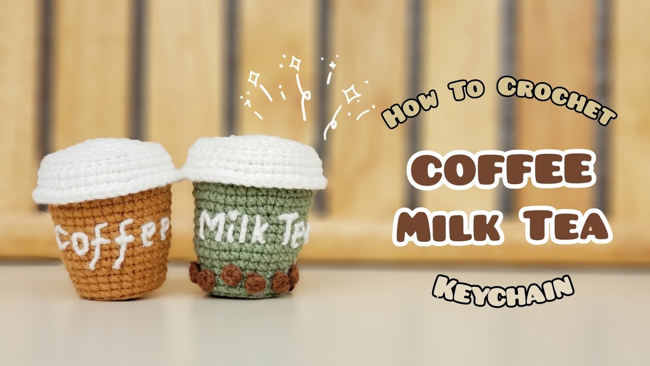 Crochet Mini Coffee and Bubble Milk Tea Keychain | Amigurumi Tutorial | SpringDay DIY