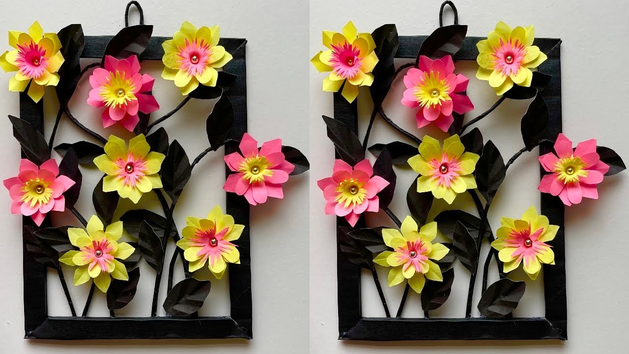 Paper flowers wall hanging || Paper crafts for home decor || Room decor ideas || wall Mate || DIY