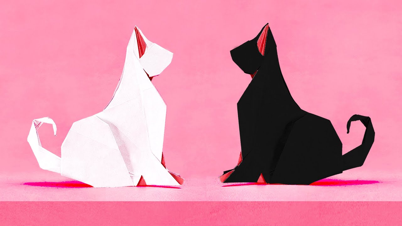 색종이 한 장으로 고양이 종이접기 【ORIGAMI CAT】
