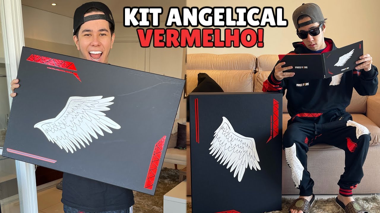 GARENA MANDOU UMA CAIXA GIGANTE DO KIT ANGELICAL VERMELHO NA MINHA CASA!