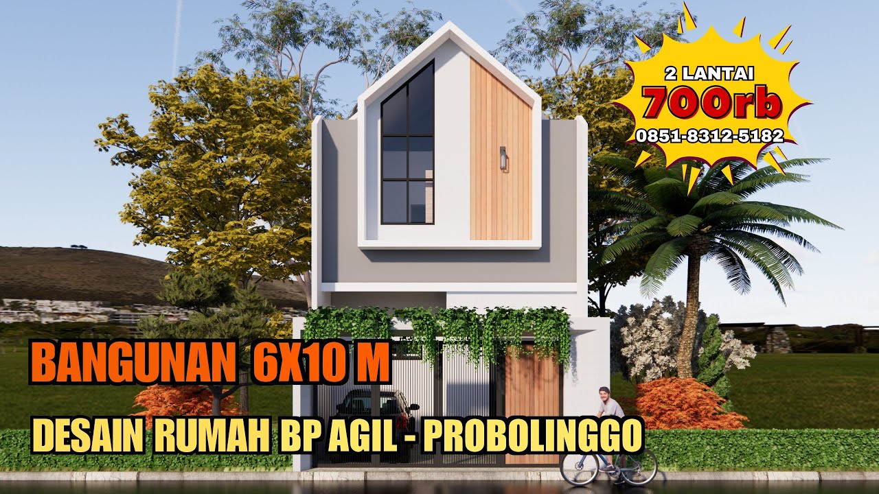Desain Rumah UK 6X10 M 2 Lantai | Jasa Desain Rumah Bpk Agil, Probolinggo