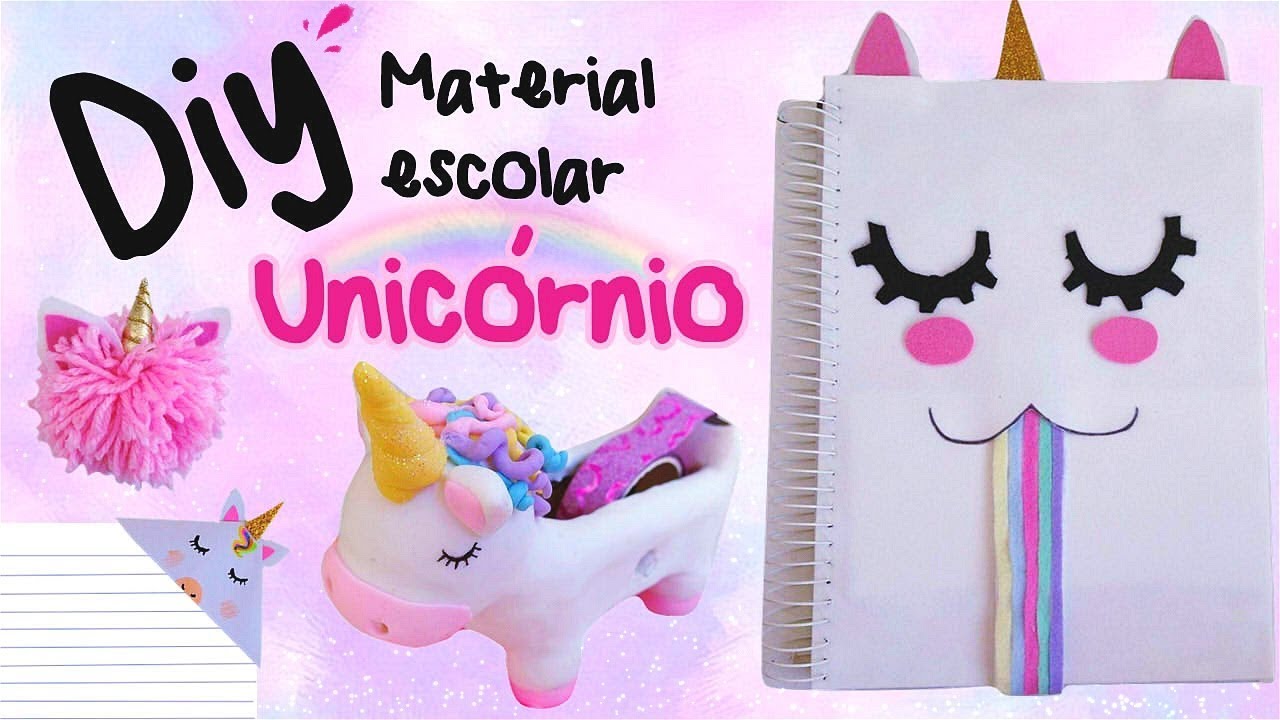DIY: MATERIAL ESCOLAR DE UNICÓRNIO | VOLTA AS AULAS | Wiviane Soares