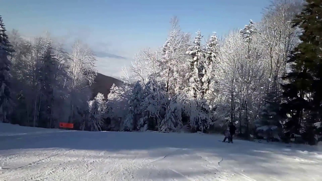 Snowblading on Green Slope (Zeleni spust) on Sljeme (Medvednica) mountain