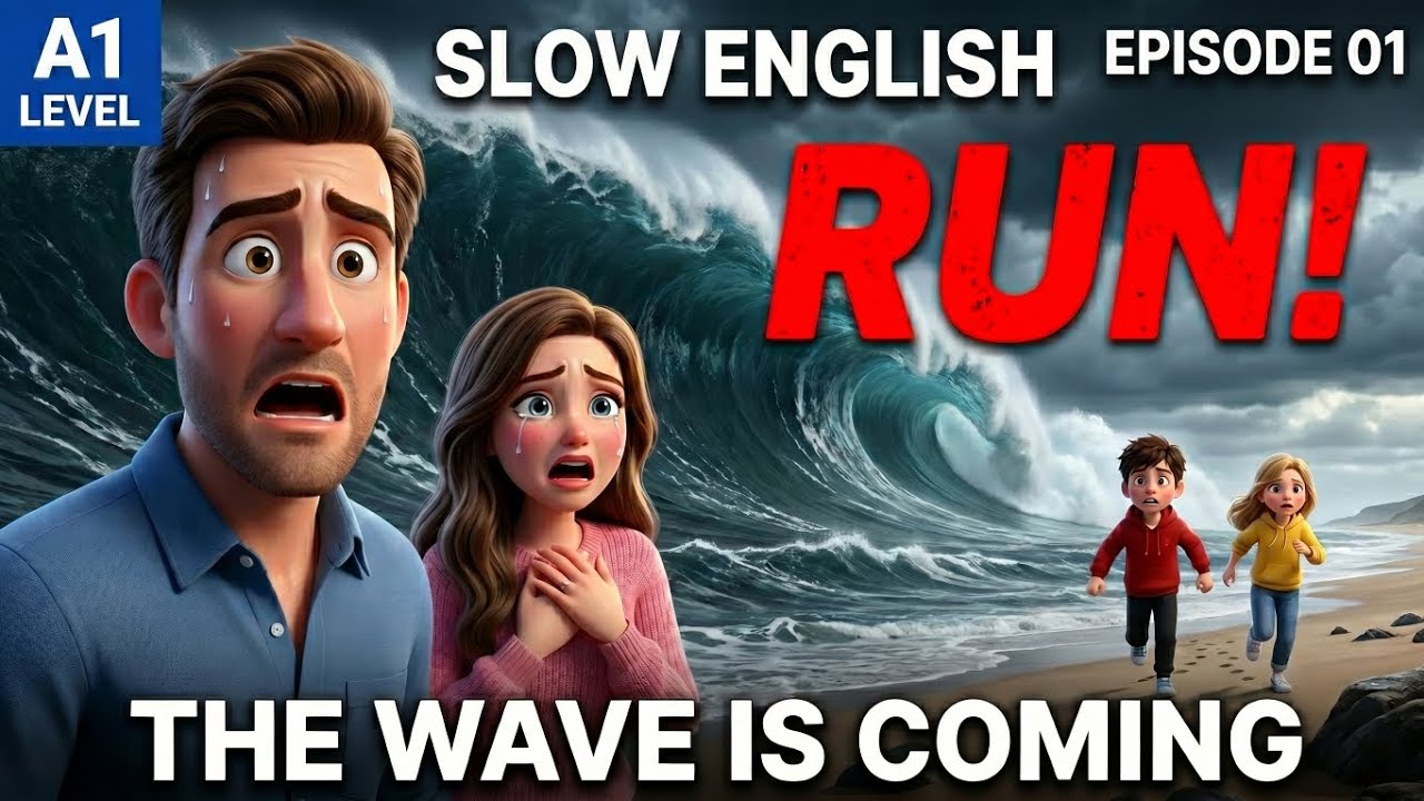 🌊 The Tsunami Warning! | Slow English Story | A1 Level | Episode 01