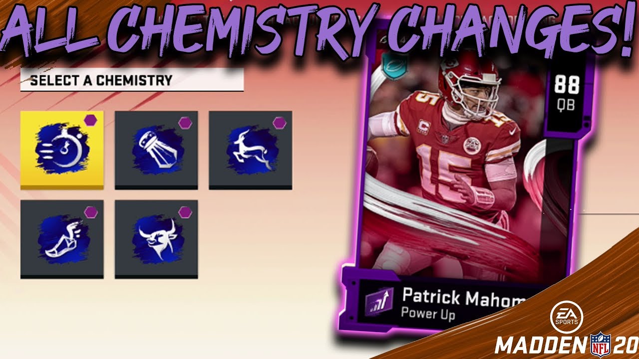 ALL THE NEW CHEMISTRY CHANGES IN MADDEN 20 ULTIMATE TEAM!