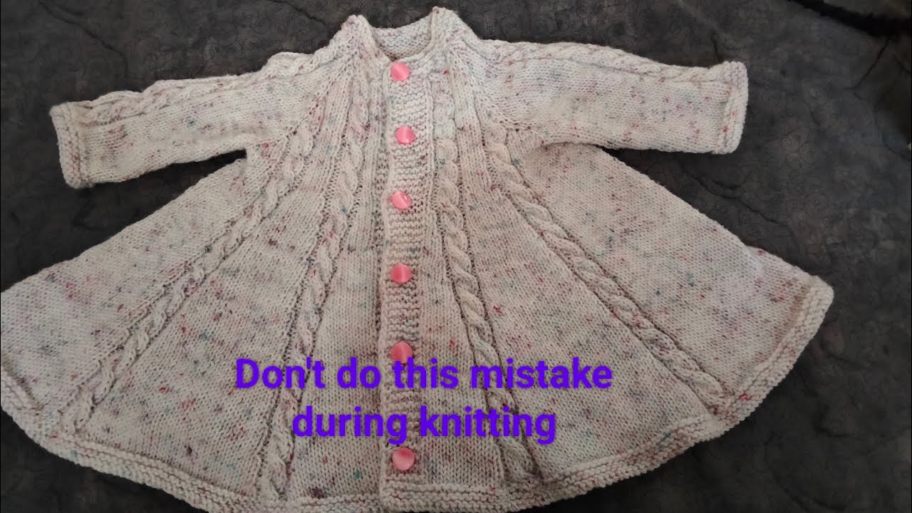 Knitting Frock With Cable Pattern, 2 to 4 years Baby Girl A Line Frock, How to knit, Craft Site.