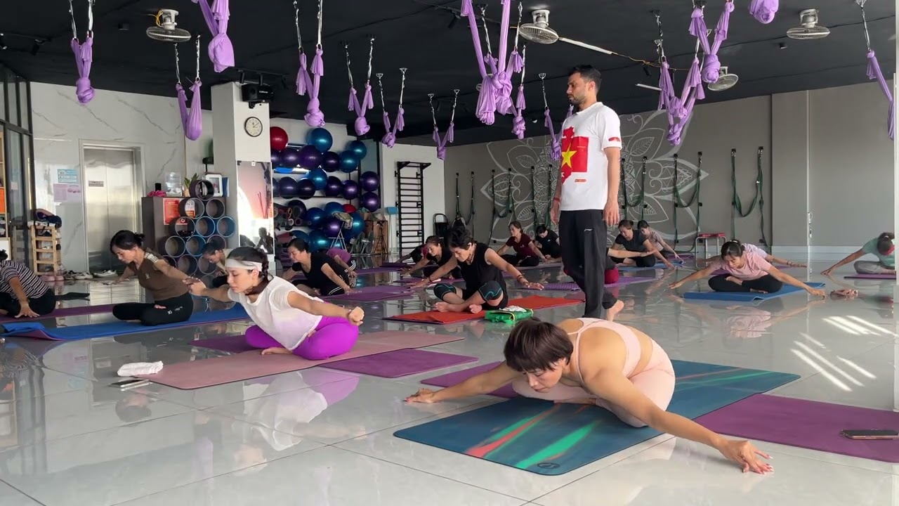 Back bending and twisting beginner to  intermediate level yoga.