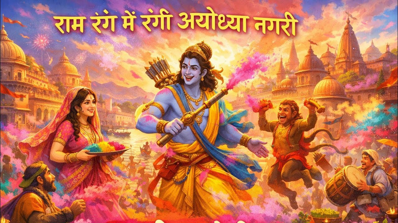 🤗अवध में होली खेले रघुवीरा 💖। रामजी होली 🎶।Ram Ji Song।#ram #jaishreeram #holi #viral #song #bhakti 