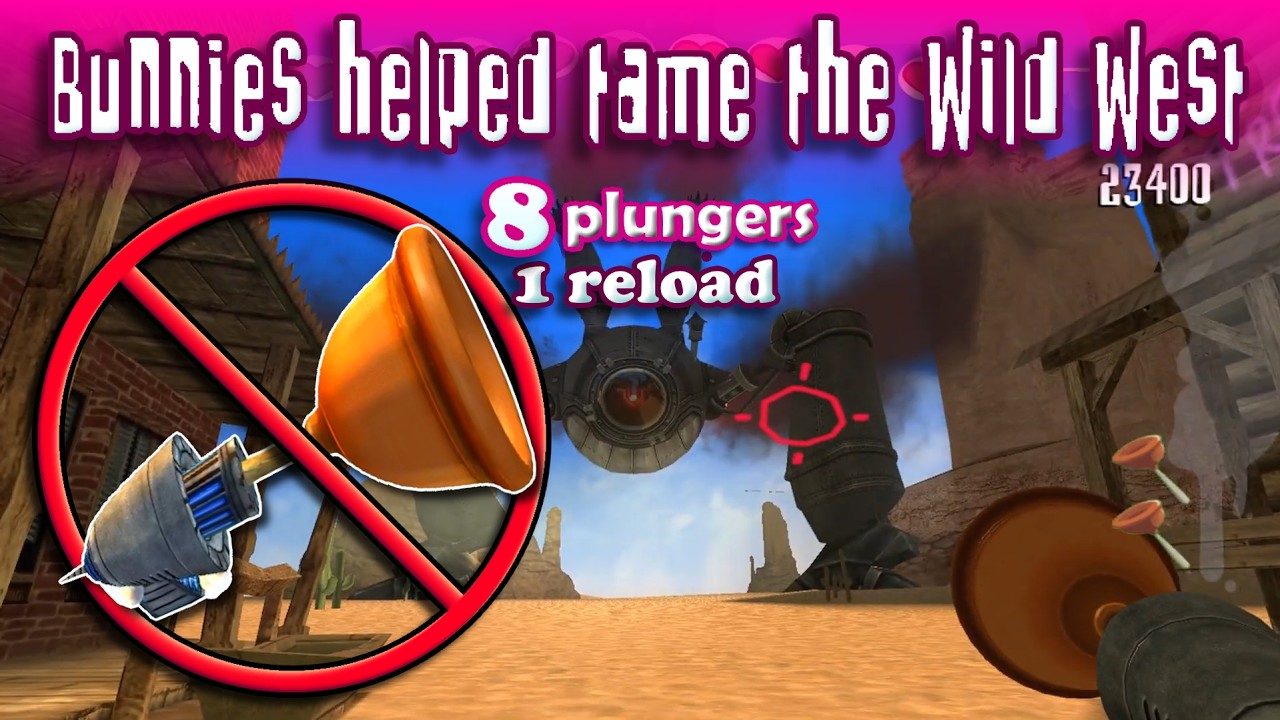 [8 Plungers] Bunnies helped tame the Wild West | Minimum Plunger Challenge; Rayman Raving Rabbids
