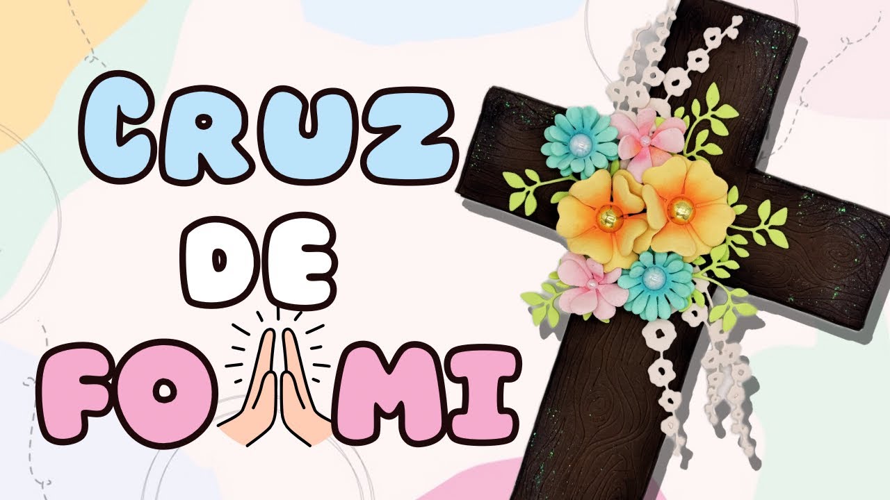 DIY: como HACER una CRUZ decorativa 🌸♻️ (carton y foami) | molde gratis ✨