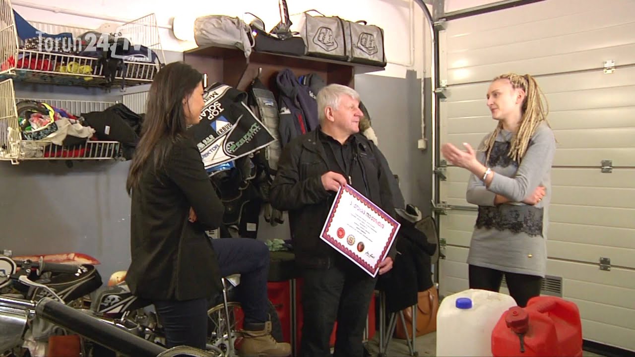 Lekcja jazdy na motorze żużlowym u Jana Ząbika - www.torun24.tv