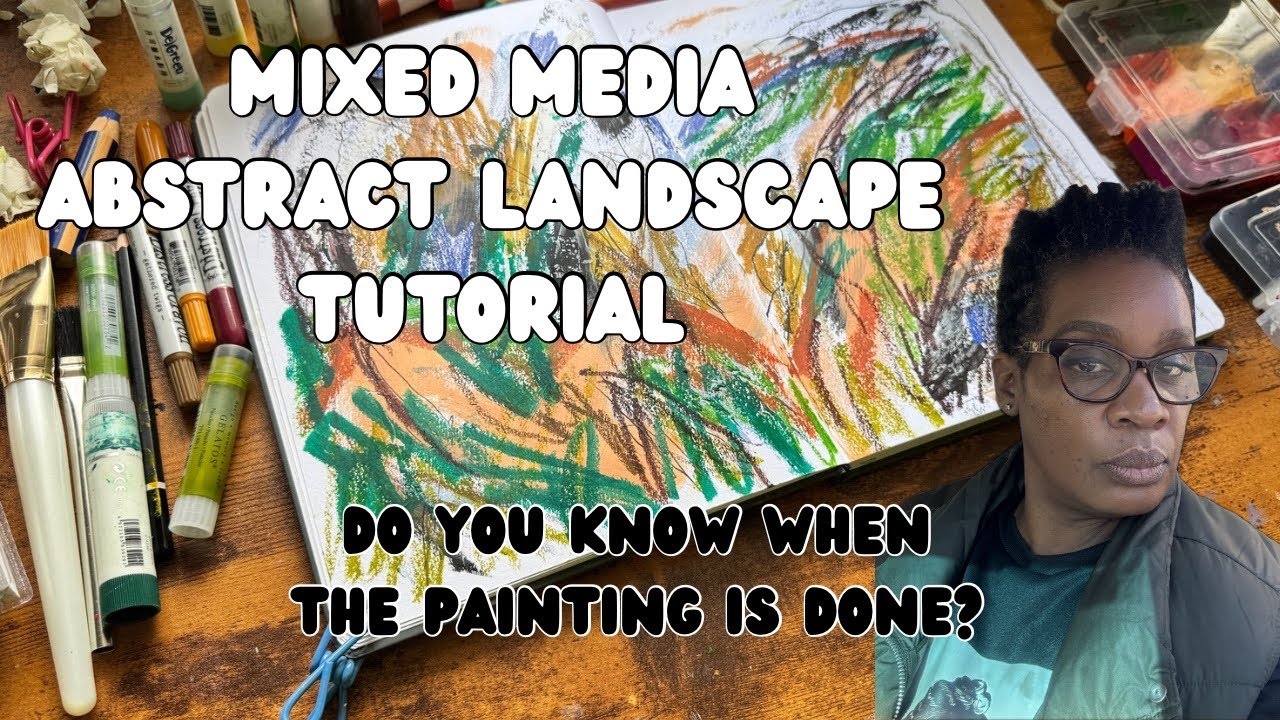 Mixed Media Abstract Landscape Tutorial - Sketchbook Session
