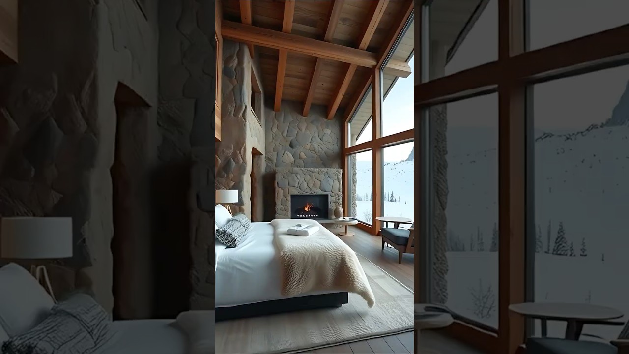 Exclusive Scandinavian Luxury Bedroom | Modern Winter Lodge Retreat