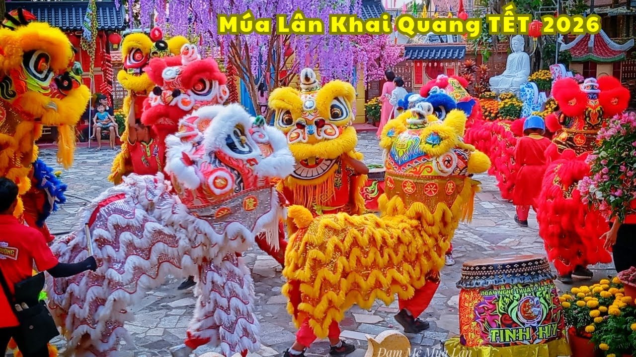 Múa Lân Tết | Cúng chùa khai quang | Lsr Tinh Huy Đường 
