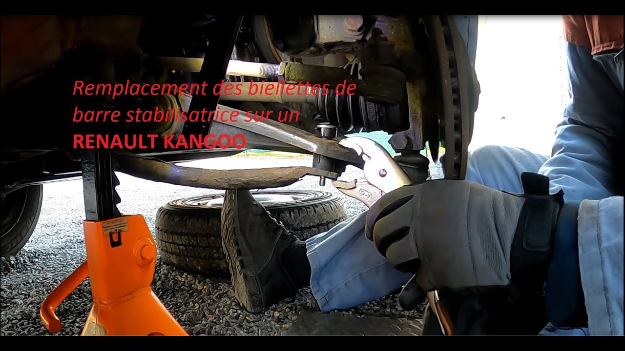 Remplacement des biellettes de barre stabilisatrice sur un RENAULT KANGOO.